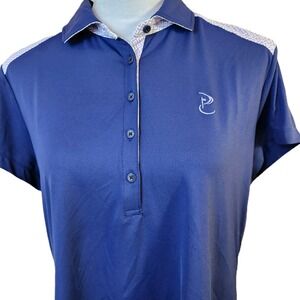 Fairway & Greene Golf Performance Polo Womens XL Blue Tennis Pickleball Shirt